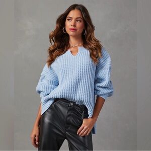 VICI Light Blue V-Neck Sweater